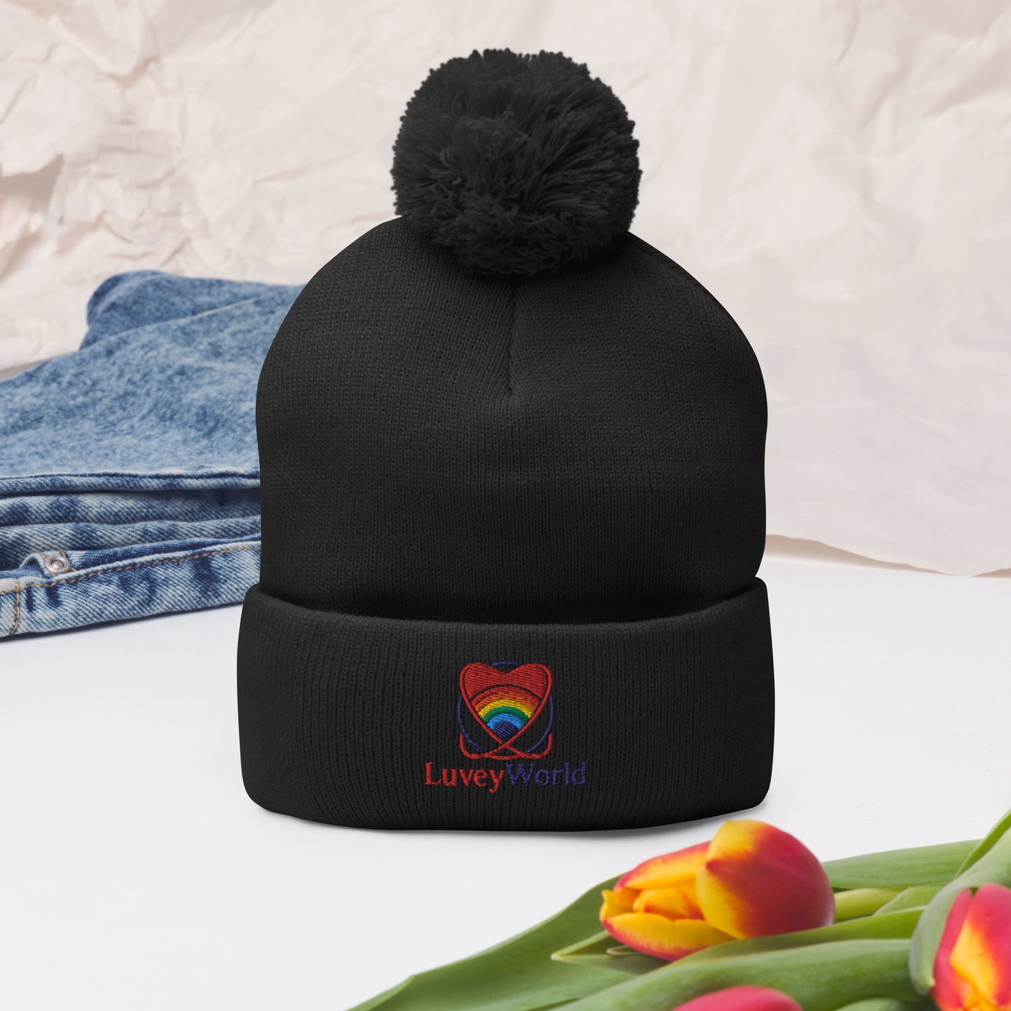 LuveyWorld Pom-Pom Beanie