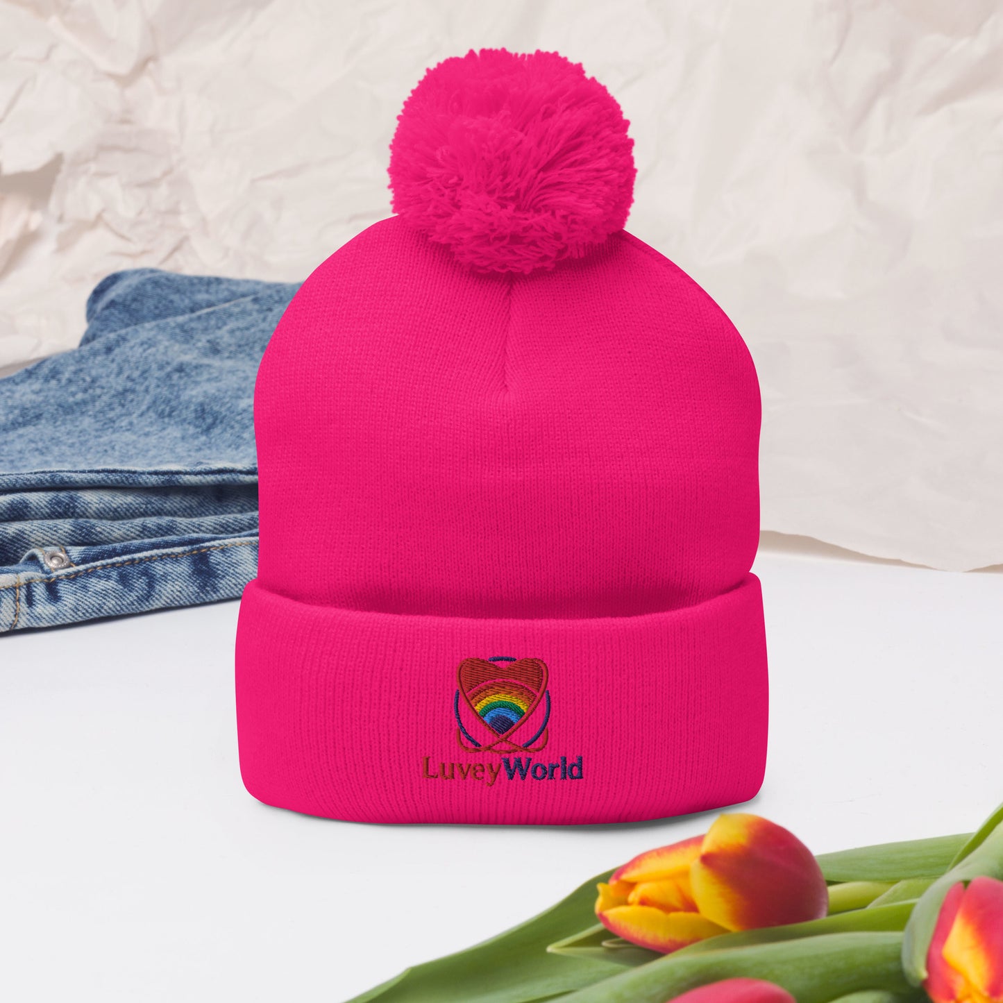 LuveyWorld Pom-Pom Beanie